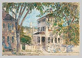 Street in Portsmouth, Childe Hassam (American, Dorchester, Massachusetts 1859–1935 East Hampton, New York), Watercolor on off-white wove paper, American