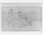 Two Seated Women, John Singer Sargent (American, Florence 1856–1925 London), Graphite on off-white wove paper, American