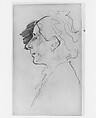Mrs. Daniel Sargent Curtis, John Singer Sargent (American, Florence 1856–1925 London), Graphite on off-white wove paper, American