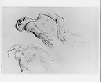 Reclining Nude, John Singer Sargent (American, Florence 1856–1925 London), Graphite on off-white wove paper, American