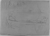 Ned Samson and His Wife, Homer Dodge Martin (American, Albany, New York 1836–1897 St. Paul, Minnesota), Graphite on light brown wove paper, American