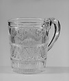 Mug, Pressed glass, American