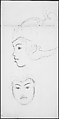 Head of a Javanese Dancer (from Sketchbook of Javanese Dancers), John Singer Sargent (American, Florence 1856–1925 London), Graphite on off-white wove paper, American