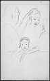 Javanese Dancers Applying Make-up and Adjusting Hair (from Sketchbook of Javanese Dancers), John Singer Sargent American, Graphite on off-white wove paper, American