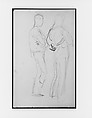 Two Standing Men (from Sketchbook of Javanese Dancers), John Singer Sargent  American, Graphite on off-white wove paper, American
