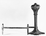 Andiron, Designed by Louis C. Tiffany (American, New York 1848–1933 New York), Bronze, glass, iron, American