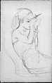 Javanese Dancer Applying Make-up (from Sketchbook of Javanese Dancers), John Singer Sargent American, Graphite on off-white wove paper, American