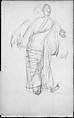 Two Standing Javanese Dancers (from Sketchbook of Javanese Dancers), John Singer Sargent American, Graphite on off-white wove paper, American