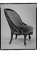 Slipper Chair, Alexander Roux (1813–1886), Maple, brass, American