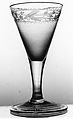 Wine Glass, Engraved blown lead glass, American
