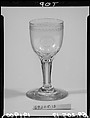 Wineglass, Blown and cut glass, American