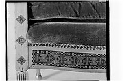Armchair, Louis C. Tiffany (American, New York 1848–1933 New York), Prima vera, American ash (secondary wood); marquetry of various woods and brass; replacement upholstery, American