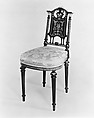 Side Chair, Attributed to Léon Marcotte (1824–1887), Maple, brass, mother-of-pearl, American