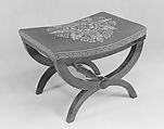 Taboret, Duncan Phyfe  American, born Scotland, Mahogany, ash, modern upholstery, American