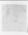 Sir Piercie Shafton Sings (from Sir Walter Scott's "The Monastery") (Recto); Sketch of Female Figure (Verso) (from Sketchbook), James McNeill Whistler (American, Lowell, Massachusetts 1834–1903 London), Brown ink and graphite on brown wove paper, American