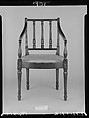 Square-back armchair, Mahogany and cane, American