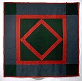 Quilt, Diamond in the Square pattern, Amish maker, Wool and cotton, American