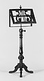 Music Stand, Ebonized maple, brass, American