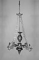 Gas Chandelier, Henry N. Hooper and Company  American, Glass, brass, American
