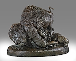 Buffalo and Wolves, Edward Kemeys (American, Savannah, Georgia 1843–1907 Washington, D.C.), Bronze, American