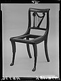 Side Chair, Mahogany, brass, ash, and tulip poplar, American