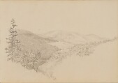Catskill Clove (from Sketchbook), Thomas Hewes Hinckley (1813–1896), Graphite on beige paper, American