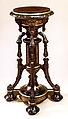 Pedestal, Rosewood, rosewood-grained walnut, marquetry of various woods, gilding, ebonizing, American