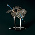 Hair Ornament, Louis C. Tiffany (American, New York 1848–1933 New York), Gold, silver, platinum, black opals, boulder opals, demantoid garnets, rubies, enamel., American