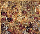 Portiere, Candace Wheeler (American, Delhi, New York 1827–1923 New York), Front: Silk velvet, and silk appliquéd and embroidered with silk and wool
Back: Silk damask, American