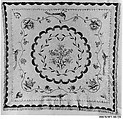 Chintz appliqued quilt, Cotton and linen (?) appliqued, American