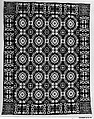 Coverlet, Cotton and wool; Doublecloth, woven on a hand-loom with a
 Jacquard attachment, American