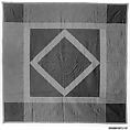 Quilt, Diamond in the Square pattern, Amish maker, Wool and cotton, American