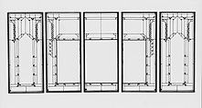 Living Room from the Francis W. Little House: Windows and paneling, Frank Lloyd Wright (American, Richland Center, Wisconsin 1867–1959 Phoenix, Arizona), Oak, leaded glass, American