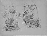 Painting, Study for "Architecture, Painting and Sculpture Proctected from Raverages of Time by Athena", John Singer Sargent (American, Florence 1856–1925 London), Charcoal on off-white laid paper, American