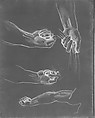 Hands, Study for "Apollo in His Chariot with the Hours", John Singer Sargent (American, Florence 1856–1925 London), Charcoal on off-white wove paper, American