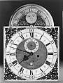 Tall Clock, John Wood Sr. (active ca. 1729–1760/1), Walnut, yellow poplar, white pine; brass, iron, glass, American