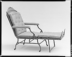 Folding Armchair, Marks Adjustable Folding Chair Company (1877–97), Walnut, metal, American