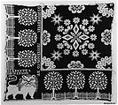 Woven coverlet fragment, Harry Tyler  American, Wool and cotton; doublecloth, woven on a hand-loom with a Jacquard attachment, American