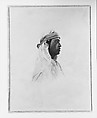 Moroccan Head, Howard Russell Butler (American, New York 1856–1934 Princeton, New Jersey), Black ink and graphite on buff-colored wove paper, American