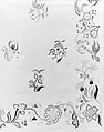 Enbroidered bed curtain, Sarah Noyes Chester (1722–1797), Linen embroidered with wool, American