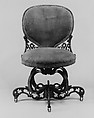 Centripetal Side Chair, Designed by Thomas E. Warren, Cast iron, wood, American