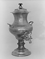 Coffee Urn, Roswell Gleason  American, Pewter, brass, wood, American