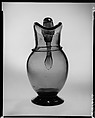 Pitcher, Blown green glass with applied decoration, American