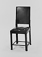 Side Chair, Designed by Frank Lloyd Wright (American, Richland Center, Wisconsin 1867–1959 Phoenix, Arizona), Steel, wood, American