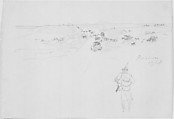 Road at Péronne, John Singer Sargent (American, Florence 1856–1925 London), Graphite on off-white wove paper, American
