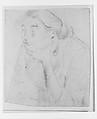 Pensive Girl, John Singer Sargent (American, Florence 1856–1925 London), Charcoal on white wove paper, American