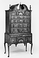 High Chest of Drawers, Walnut, walnut veneer, eastern white pine; brass, American