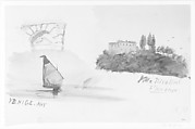 Venice; Villa Nicolini, Florence; Architectural Details, John Singer Sargent (American, Florence 1856–1925 London), Watercolor and graphite on off-white wove paper, American