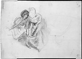 Woman and Child, John Singer Sargent (American, Florence 1856–1925 London), Charcoal on off-white wove paper, American