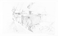 Sailboat Deck with Figures, John Singer Sargent (American, Florence 1856–1925 London), Graphite on off-white wove paper, American